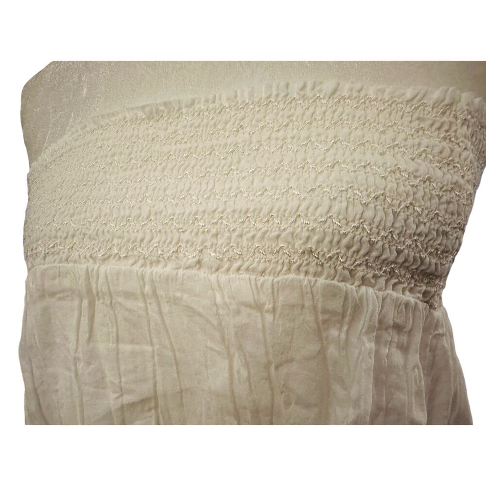 Sundry Strapless White Cotton Midi Dress, Smocked Bodice, Size Small, NWOT - Picture 4 of 6